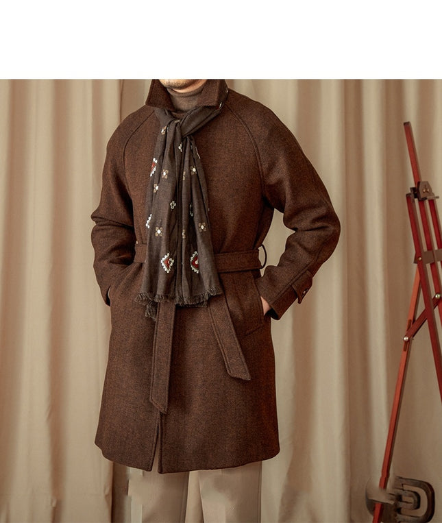 Men's Winter British Casual Wool Mid-length Coat