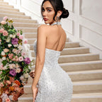 Sexy Hollow-out Lace Evening Dress
