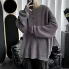 Loose Casual Retro Trendy Sweater Dark Gray