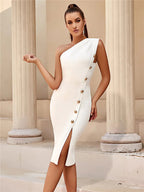 Party Bandage One-piece Dress White
