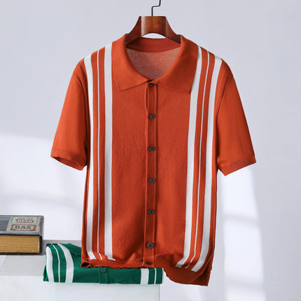 Casual Trend Men's Stripes Polo Shirt