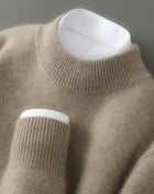 SS Men's Sweater Camel Half Turtleneck