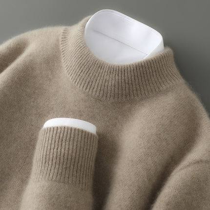 Men's Half-high Collar Thickened Pullover Camel Half Turtleneck
