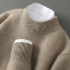 Men's Half-high Collar Thickened Pullover Camel Half Turtleneck