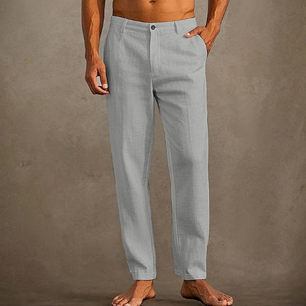 Men's Linen Beach Pants Light Gray