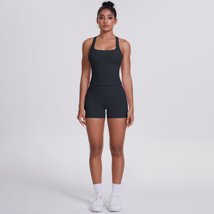 Brushed Outdoor Running Yoga Suit Black
