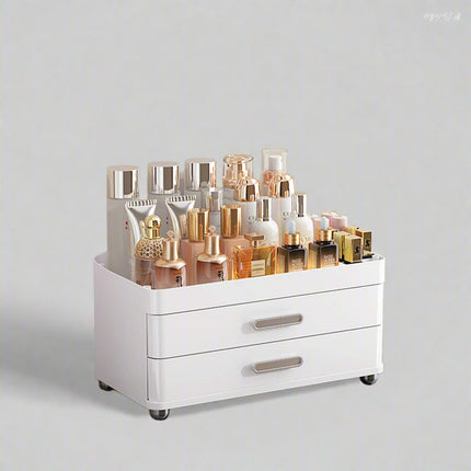 2 Drawers Makeup Organizer - 4 Tier Bathroom Organizers And Storage, Versatile Perfume Vanity Organizer C