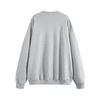 Fleece Boston Letters Print Cotton Pullover Sweatshirt