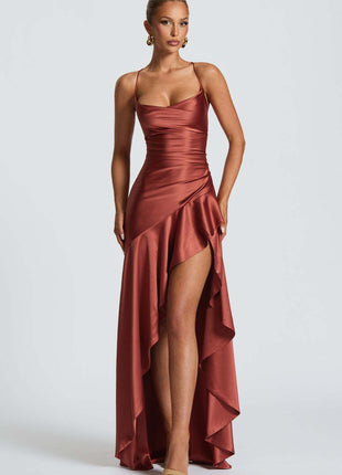 SS Ruffles Dress pink gold