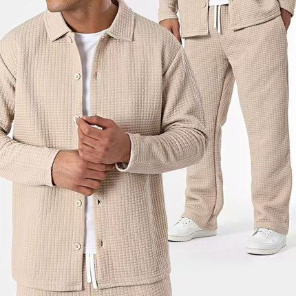Anti-Wrinkle Simple Jacket Suits Khaki
