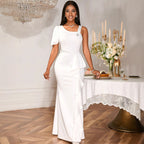Unique One-shoulder Beaded Sling Party Dress