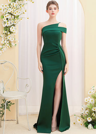 SS Fish Tail Dress Dark Green