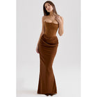 Women's Bandeau Backless Party Evening Dress Gold