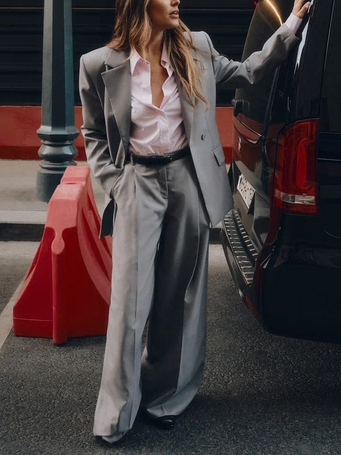 SS Gray Single-button Suit