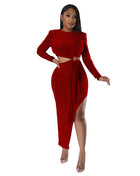 SS Waist Dress Red