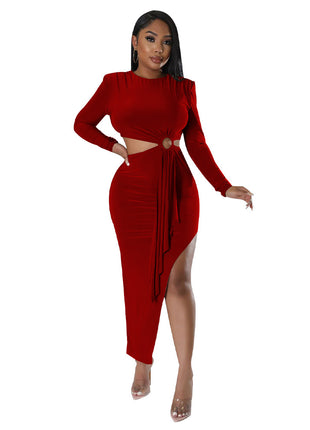 SS Waist Dress Red