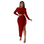Sexy Open Waist Dress Red