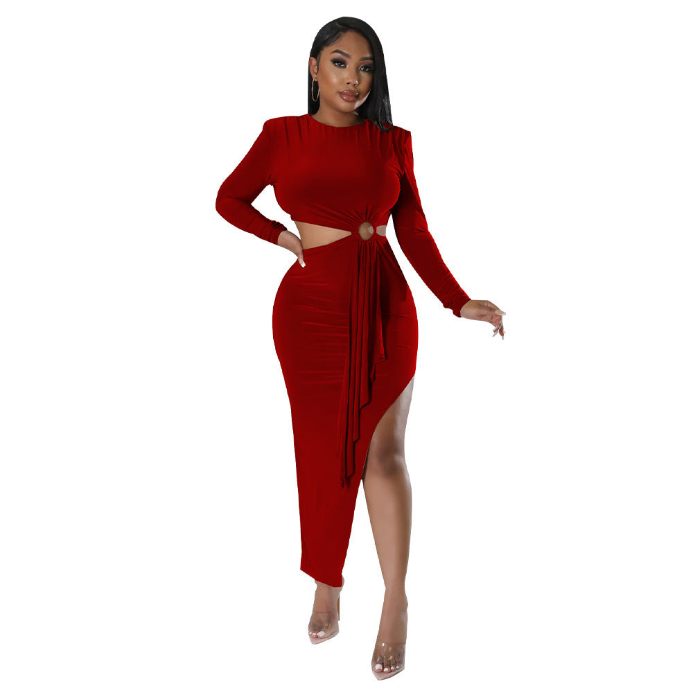 Sexy Open Waist Dress Red