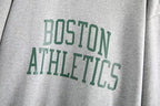 Fleece Boston Letters Print Cotton Pullover Sweatshirt