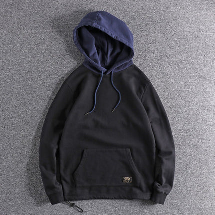 Men's Retro Contrast Color Hoodie