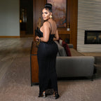 Lace Corsage Backless Sling Dress