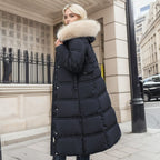 Winter Long Jacket With Fur Hood Black B
