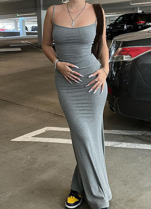SS Strap Long Dress