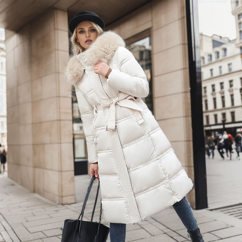 Winter Long Jacket With Fur Hood