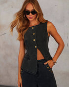 SS Denim Suit Black Vest