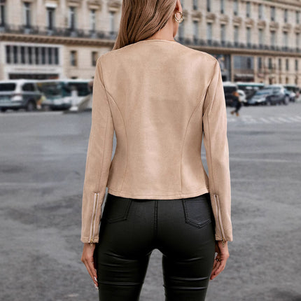 Suede Zipper Short Jacket
