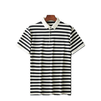 Jacquard Stripes Breathable Polo T-Shirt