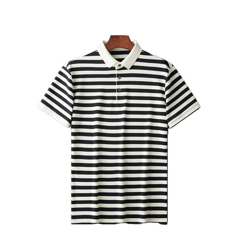 Jacquard Stripes Breathable Polo T-Shirt