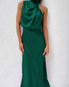 SS Elegant Evening Dress Dark Green
