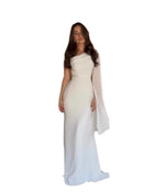 SS Elegant Satin Dress White