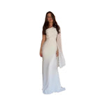 Elegant Single Slim Satin Dress White