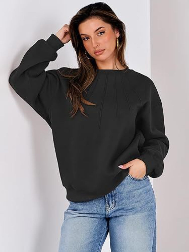 Loose Casual Women's Sweatshirt Black
