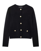 SS Button Cardigan Black