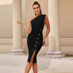 Party Bandage One-piece Dress Black