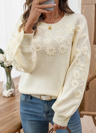 SS Chrysanthemum Sweater Beige