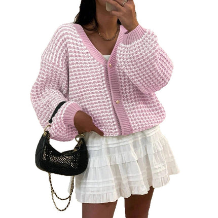 Snow Pattern Loose Sweet Cardigan