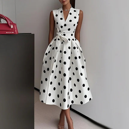 Women's Temperament Waist Controlled Dress White