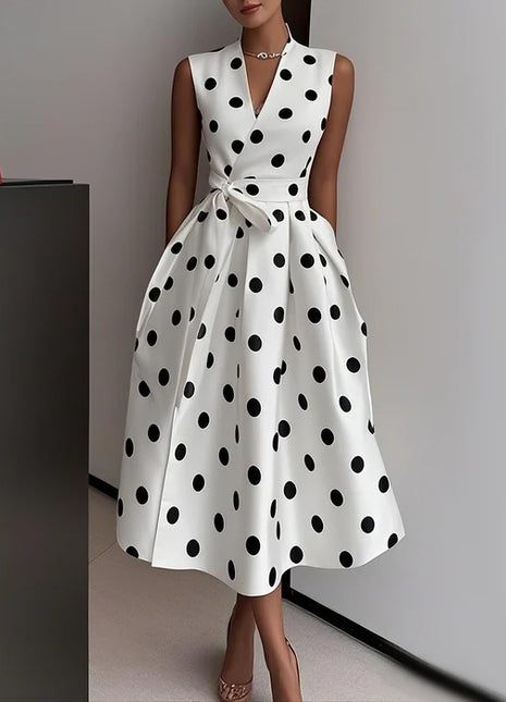 Women's Temperament Waist Controlled Dress White