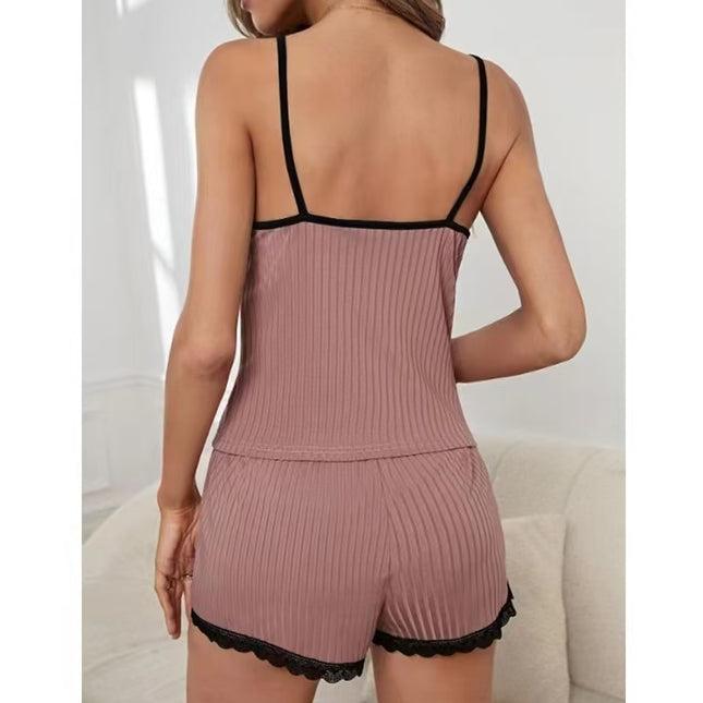 Home Pajamas Sling Deep V Lace Ladies