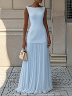 Knitted Vest Sexy Slim Knit Dress Light blue