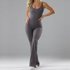 Women’s Tight Yoga Bodysuit Hollow Seamless Gray