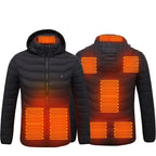 New Heated Thermal Men's Winter Jacket Black Zone8
