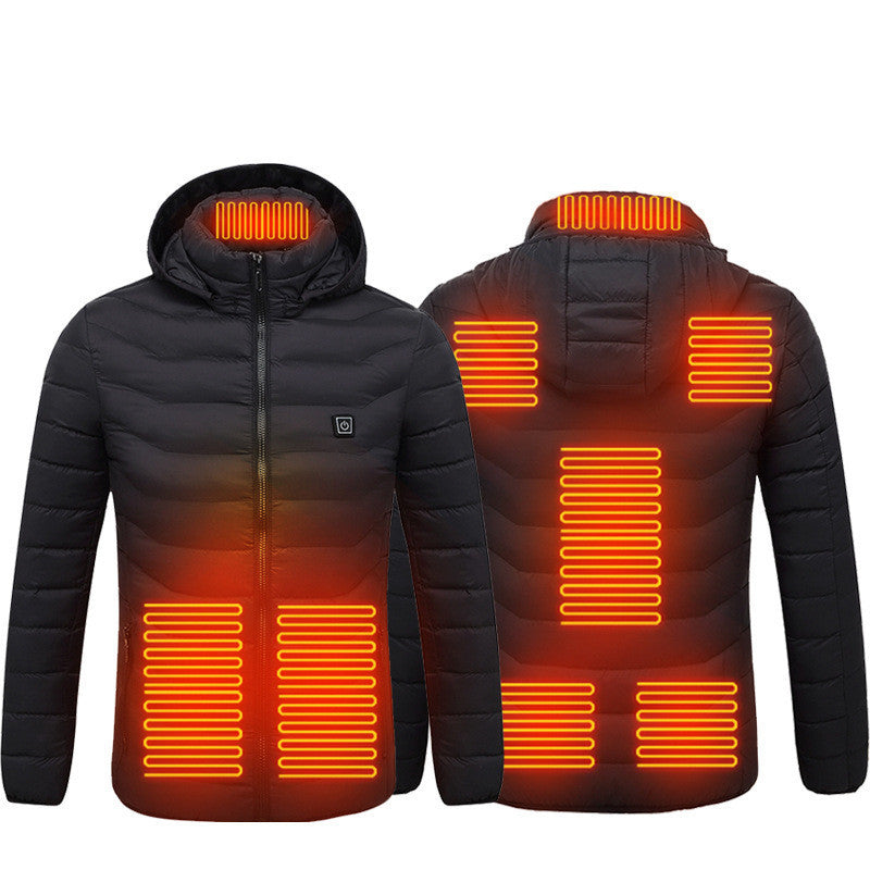 New Heated Thermal Men's Winter Jacket Black Zone8