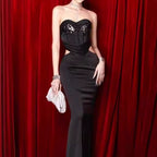 Sequin Stitching Bandage One-piece Dress