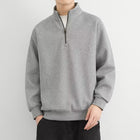 Half Zipped Stand Collar Men's Vintage Casual Sweatshirt Gray