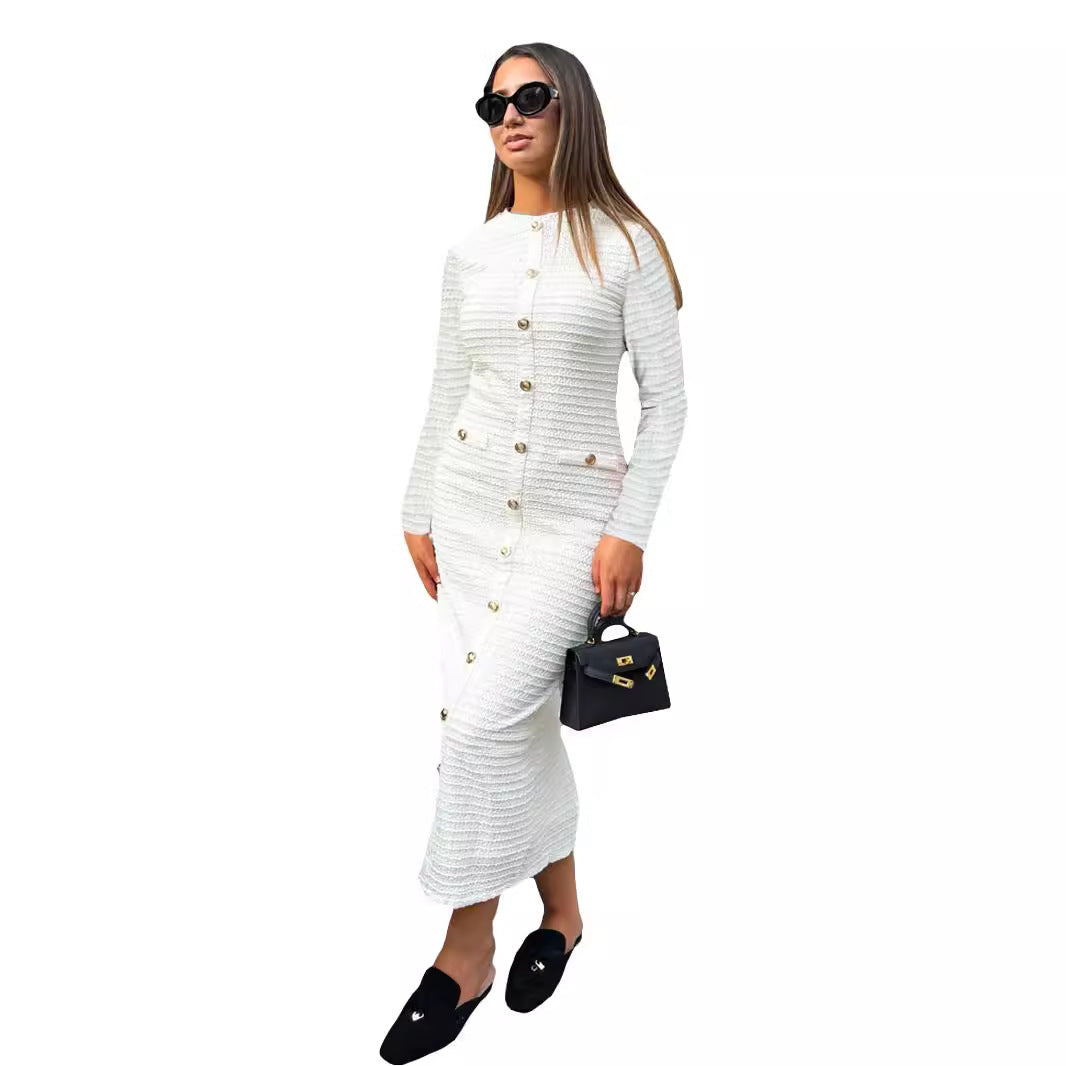 SS Knitted Long-sleeved Dress